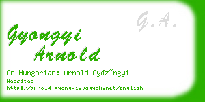 gyongyi arnold business card
